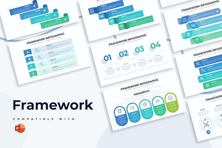 商业框架结构分析信息图形PPT模板 - 顶尖PPT