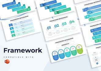 商业框架结构分析信息图形PPT模板 - 顶尖PPT