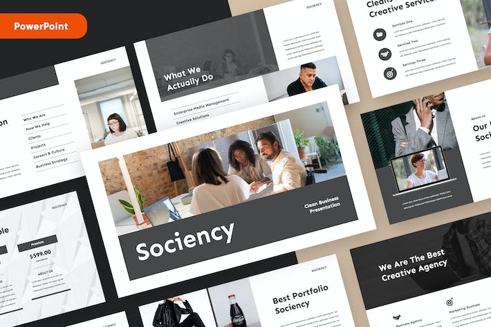 现代简约社交媒体商务推广PPT模板 - 顶尖PPT