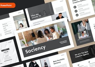 现代简约社交媒体商务推广PPT模板 - 顶尖PPT