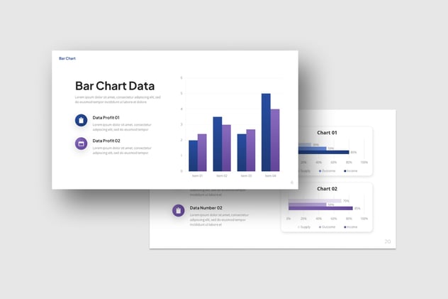 彩色多种样式条形图PPT模板 - 顶尖PPT