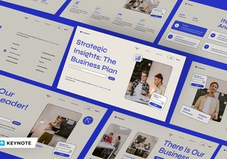 米白蓝现代商务路演提案Keynote模板 - 顶尖PPT
