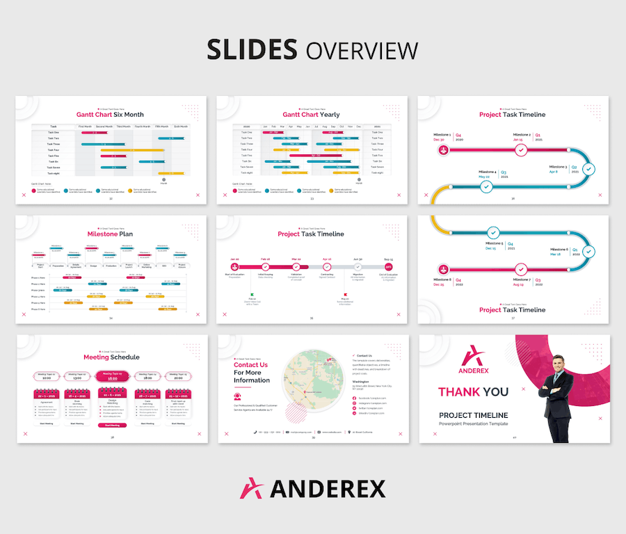 项目开发进度时间线梳理展示图形PowerPoint模板 - 顶尖PPT
