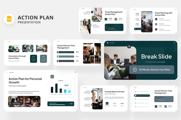 工作任务规划与行动计划演示PPT模板 - 顶尖PPT