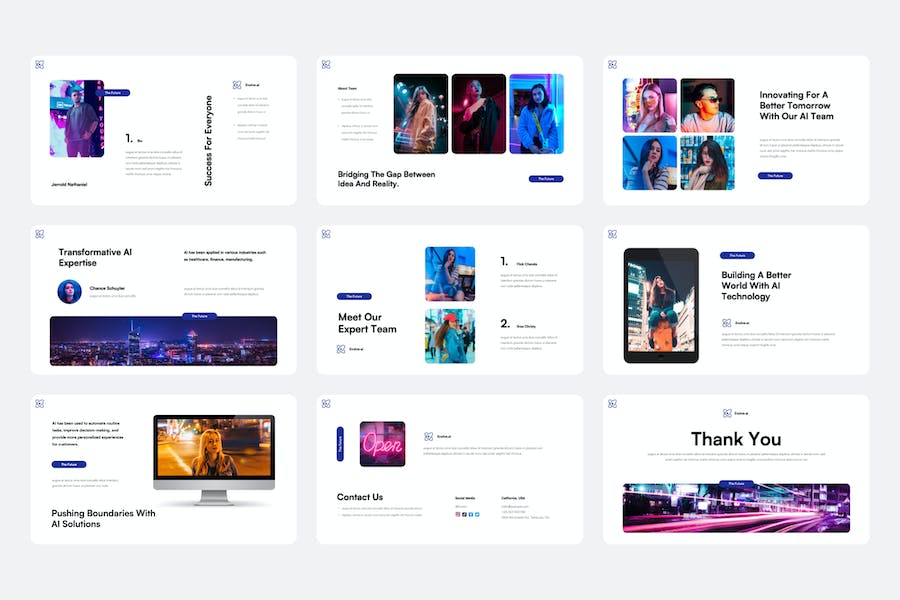 人工智能技术应用方案PPT模板 - 顶尖PPT