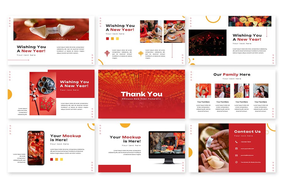 红色喜庆文化传播PPT模板 - 顶尖PPT