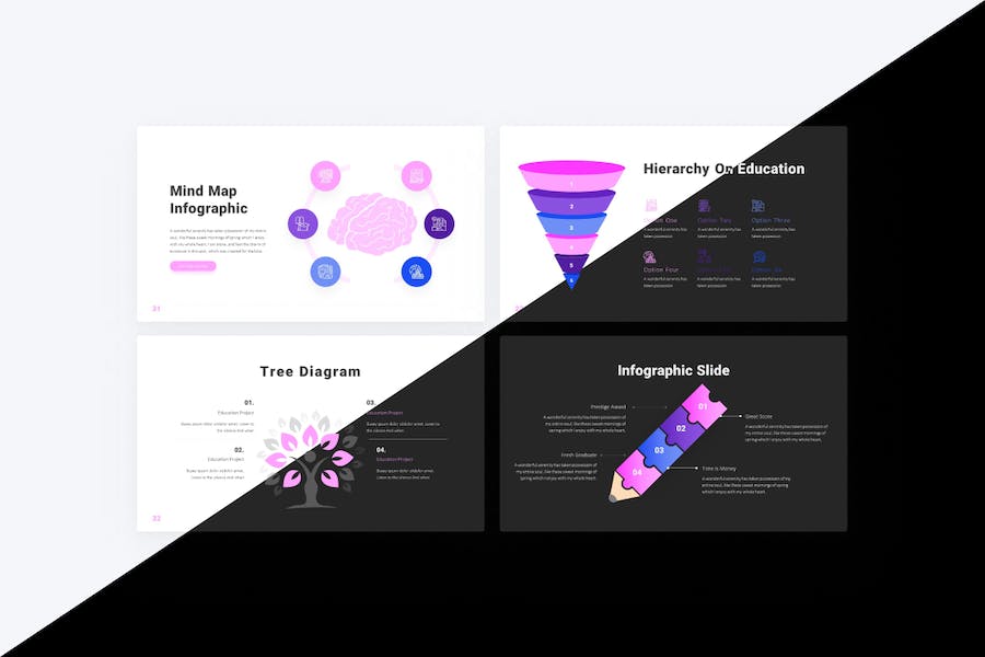 紫色极简教育机构大学介绍国外PPT模板 - 顶尖PPT