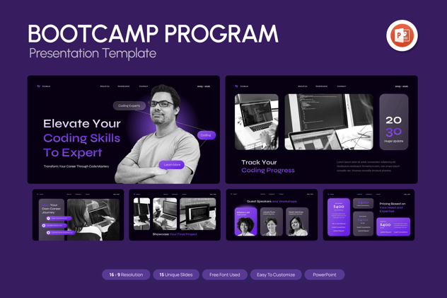 培训课程训练营方案展示PPT模板 - 顶尖PPT