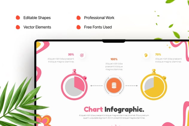 彩色信息图表设计Keynote模板 - 顶尖PPT