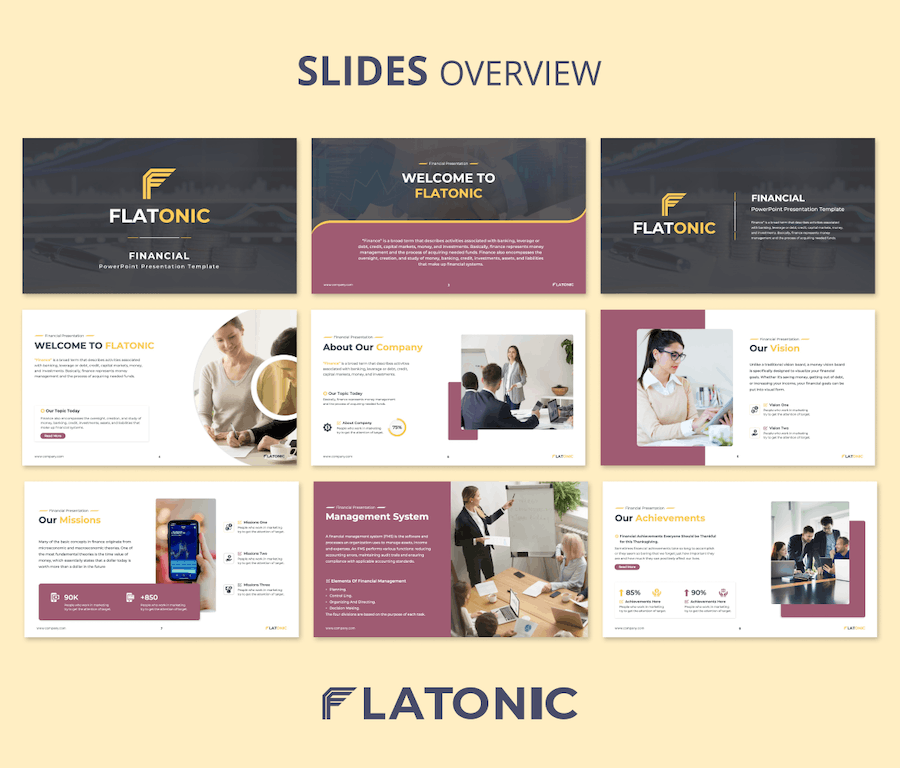 扁平风格金融主题PPT模板 - 顶尖PPT