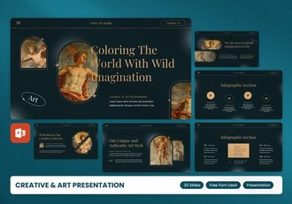 创意与艺术画廊作品展示PPT模板 - 顶尖PPT