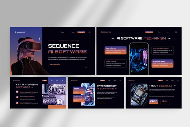 AI人工智能技术展示keynote模板 - 顶尖PPT