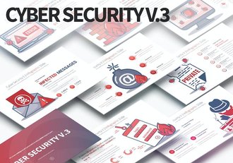 网络安全防护插画图形PPT模板 - 顶尖PPT