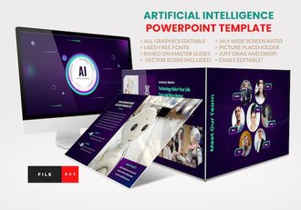 人工智能核心技术发展展示PPT模板 - 顶尖PPT