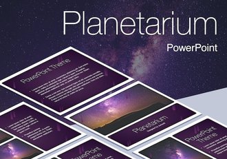 天文馆宇宙星空4:3尺寸PPT模板 - 顶尖PPT