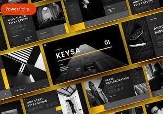 黑色系时尚风格通用PPT模板 - 顶尖PPT