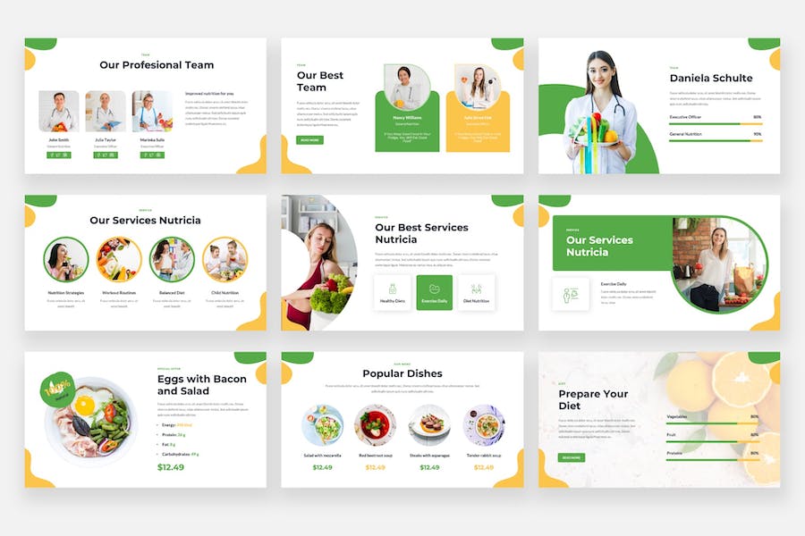 绿色健康保健食品PPT模板 - 顶尖PPT