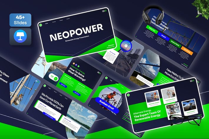 新能源电力供应解决方案Keynote模板 - 顶尖PPT