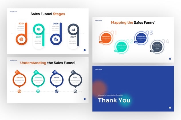 彩色销售漏斗信息图形PPT模板 - 顶尖PPT