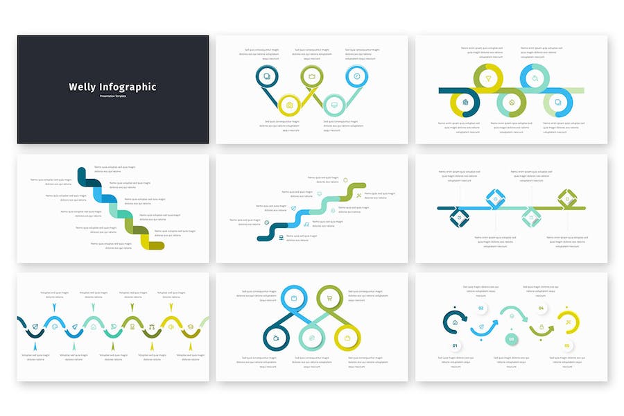 圆形箭头数据分析信息图表PPT模板 - 顶尖PPT