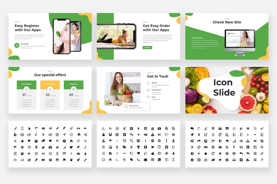 绿色健康保健食品PPT模板 - 顶尖PPT