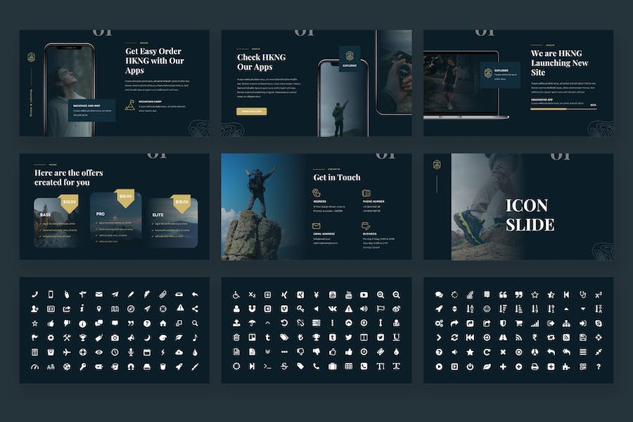 户外冒险登山运动keynote模板 - 顶尖PPT