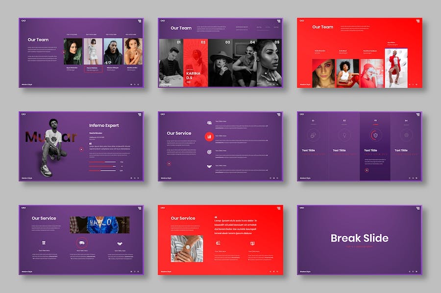 创意视觉设计商务项目展示PPT模板 - 顶尖PPT