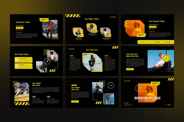 城市街头潮流服装PPT模板 - 顶尖PPT