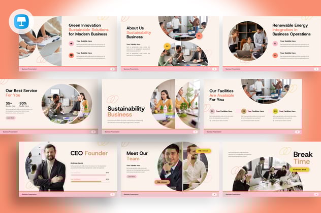 可持续发展业务展示keynote模板 - 顶尖PPT