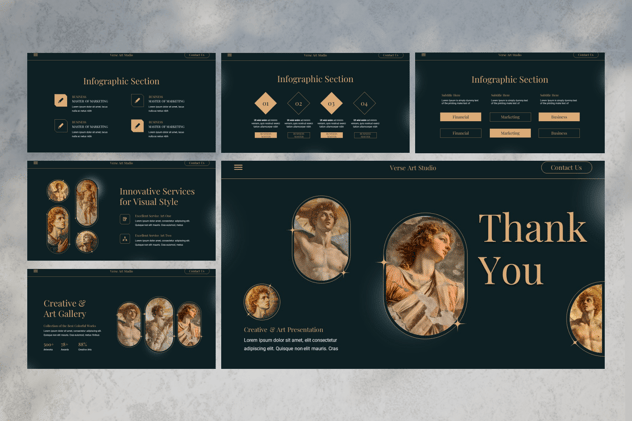 创意与艺术画廊作品展示PPT模板 - 顶尖PPT