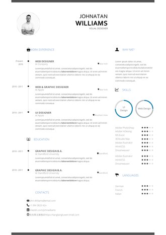大气简约英文简历模板 - 顶尖PPT