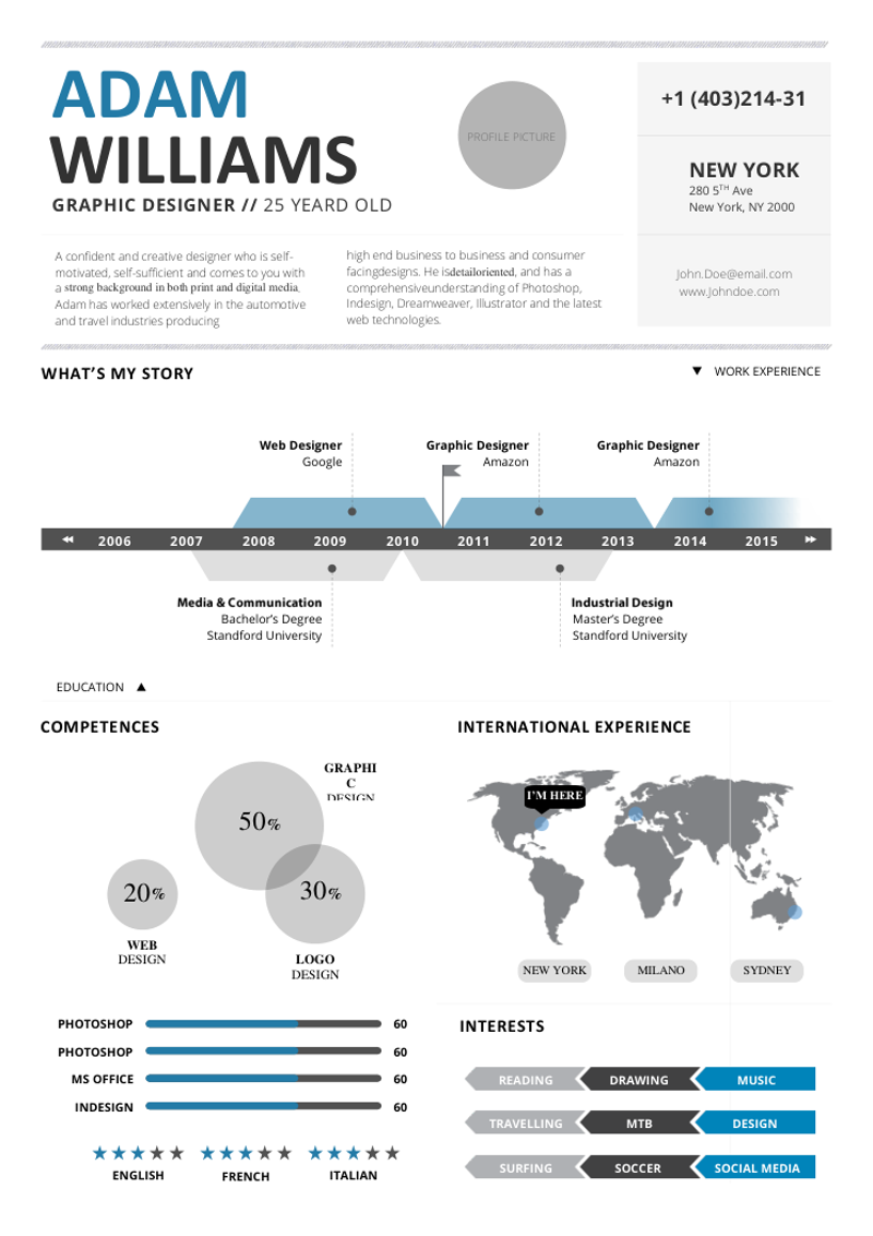 大气简约英文简历模板 - 顶尖PPT