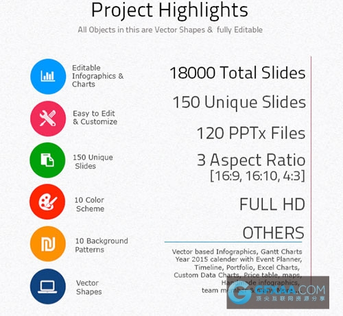 150页10种配色商业概念幻灯片ppt模板 - 顶尖PPT