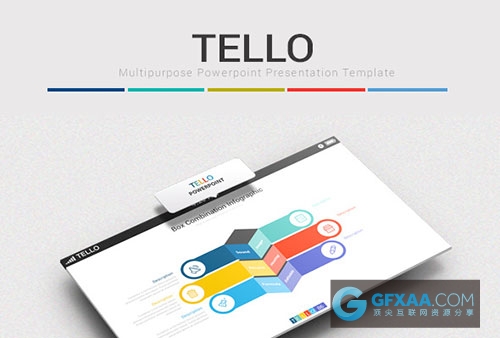 110页扁平化图形图表商务演示PPT模板 - 顶尖PPT