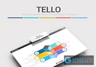 110页扁平化图形图表商务演示PPT模板 - 顶尖PPT