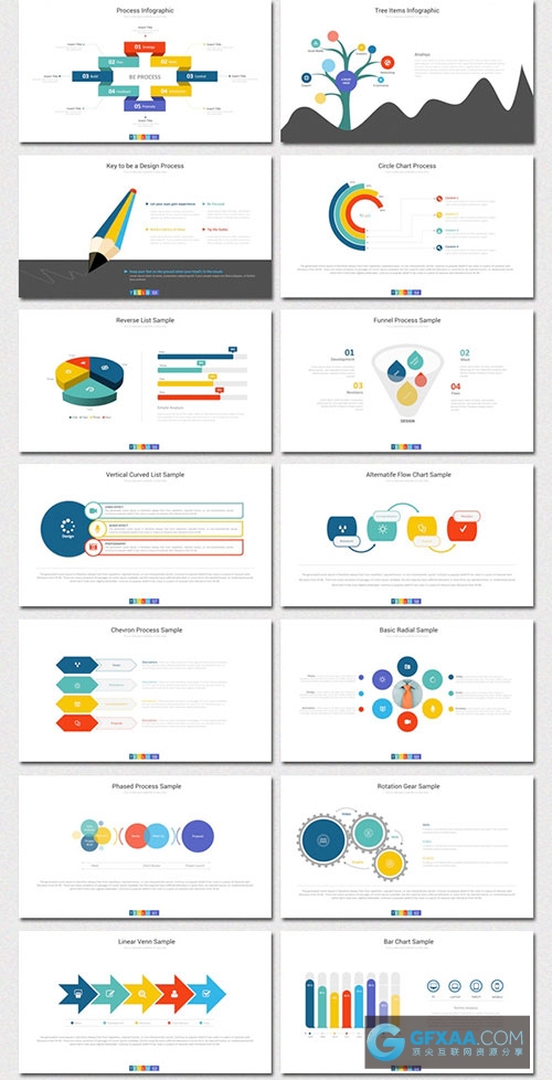 110页扁平化图形图表商务演示PPT模板 - 顶尖PPT
