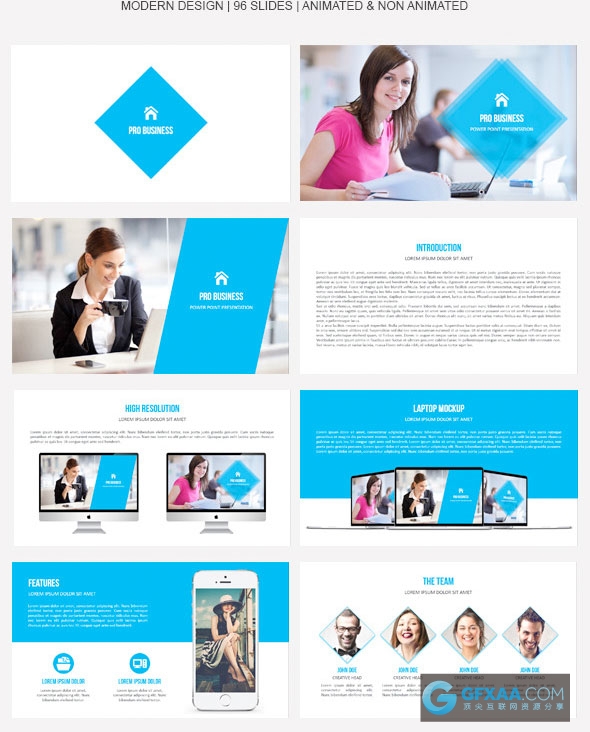 24页蓝色简约风格通用PPT模板 - 顶尖PPT