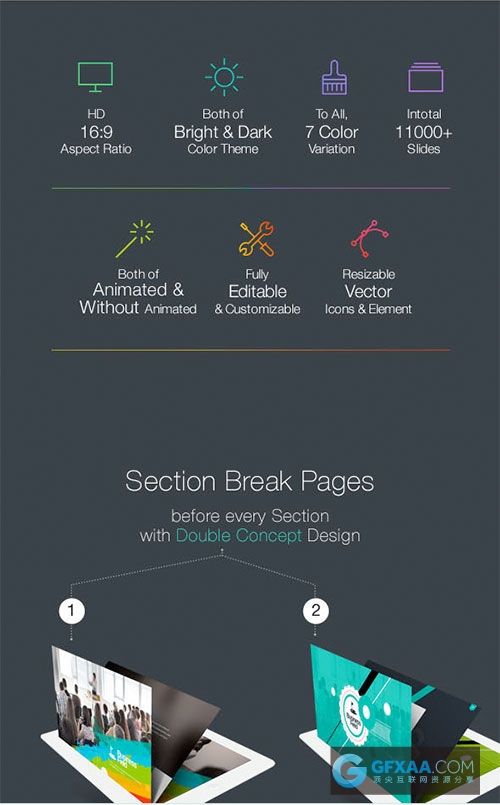 210页商务多色系图形图标Keynote+powerpoint模板 - 顶尖PPT