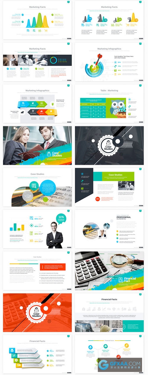 210页商务多色系图形图标Keynote+powerpoint模板 - 顶尖PPT