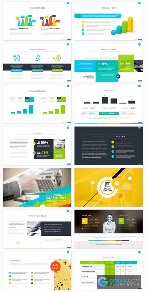 210页商务多色系图形图标Keynote+powerpoint模板 - 顶尖PPT