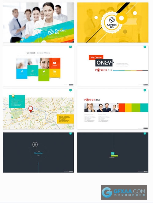 210页商务多色系图形图标Keynote+powerpoint模板 - 顶尖PPT