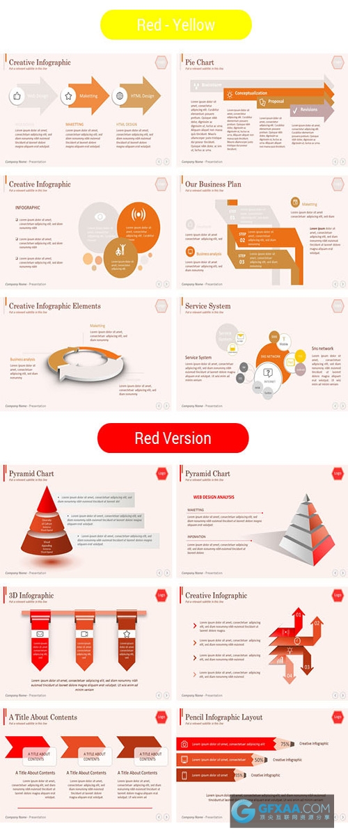 100页多色系卡通3D图形图表PPT模板 - 顶尖PPT