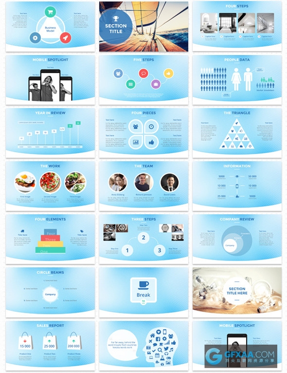 106页科技商务风格PPT模板10种配色主题 - 顶尖PPT