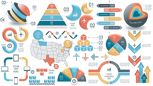 多款精美PPT绘制矢量统计图形图表素材 - 顶尖PPT