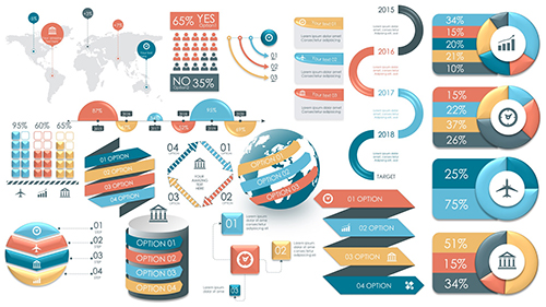 多款精美PPT绘制矢量统计图形图表素材 - 顶尖PPT