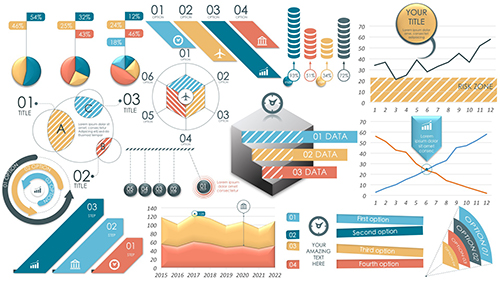 多款精美PPT绘制矢量统计图形图表素材 - 顶尖PPT
