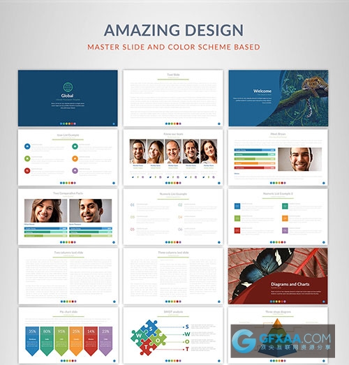 自然生物展示分析多用途PPT模板 - 顶尖PPT