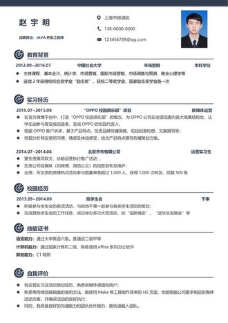 JAVA开发工程师简历模板 - 顶尖PPT