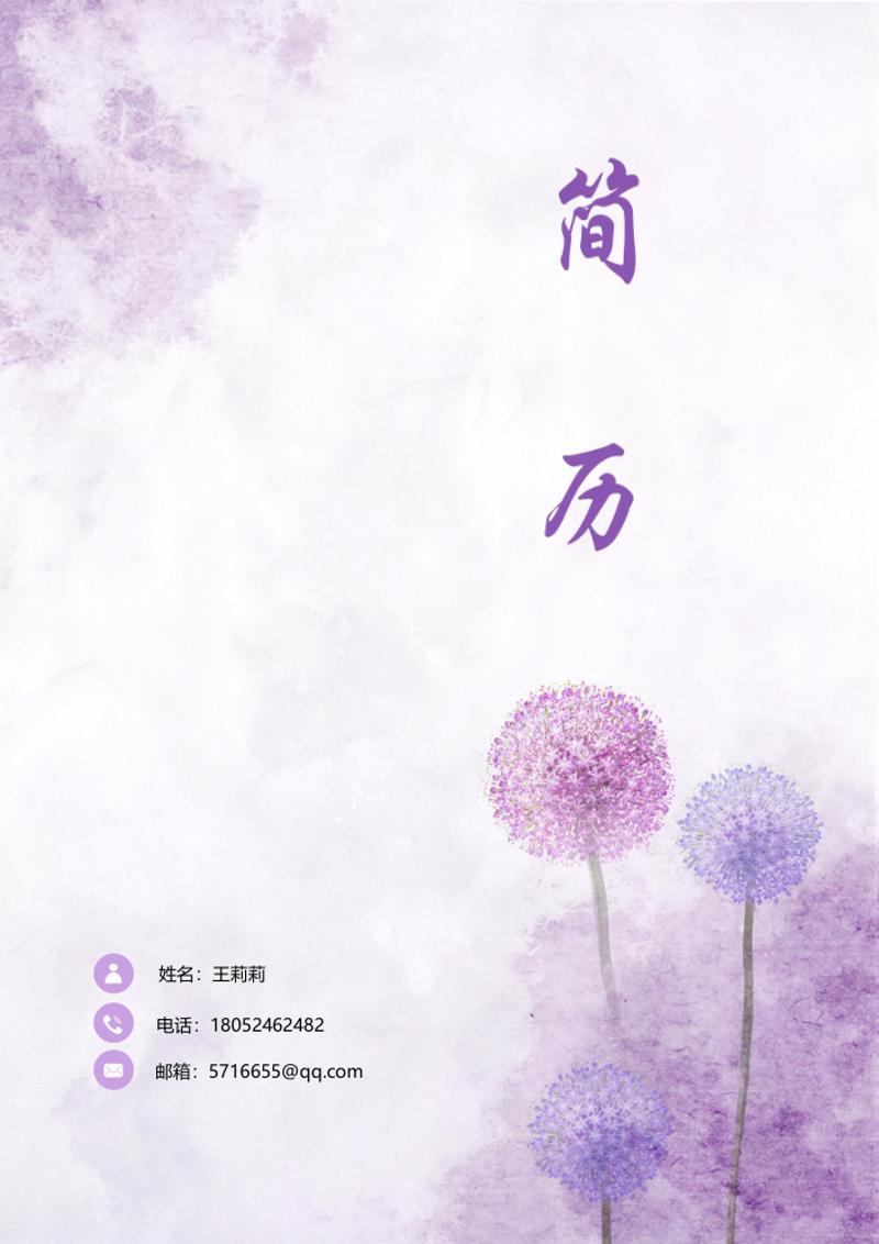 唯美个人求职简历自荐信模板 - 顶尖PPT