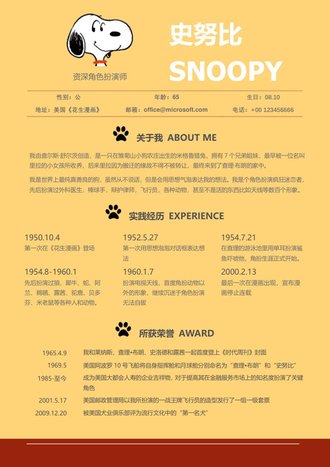 资深角色扮演师求职简历模板 - 顶尖PPT